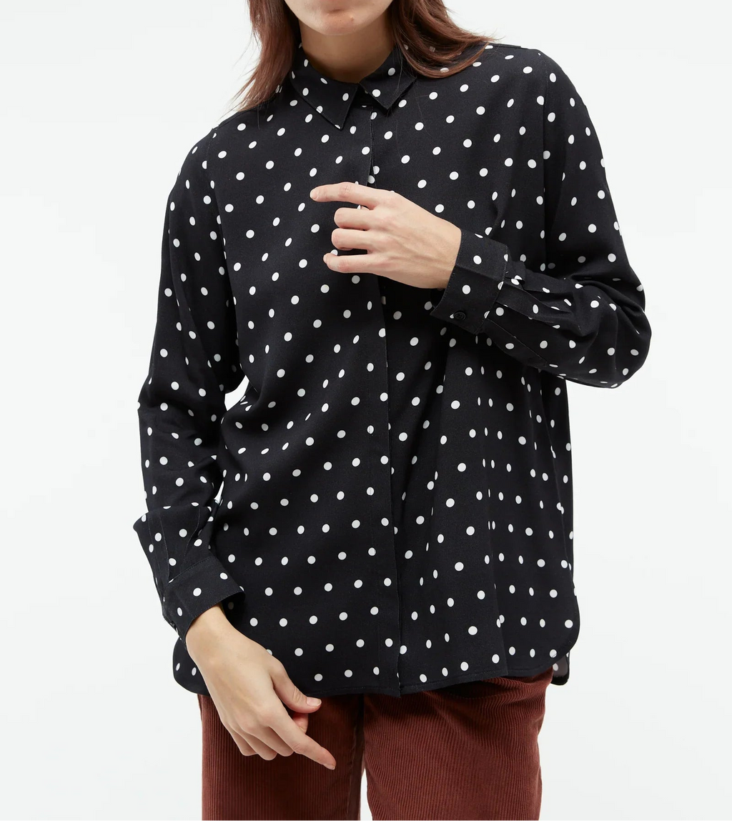Bluse Iva black white polkadots