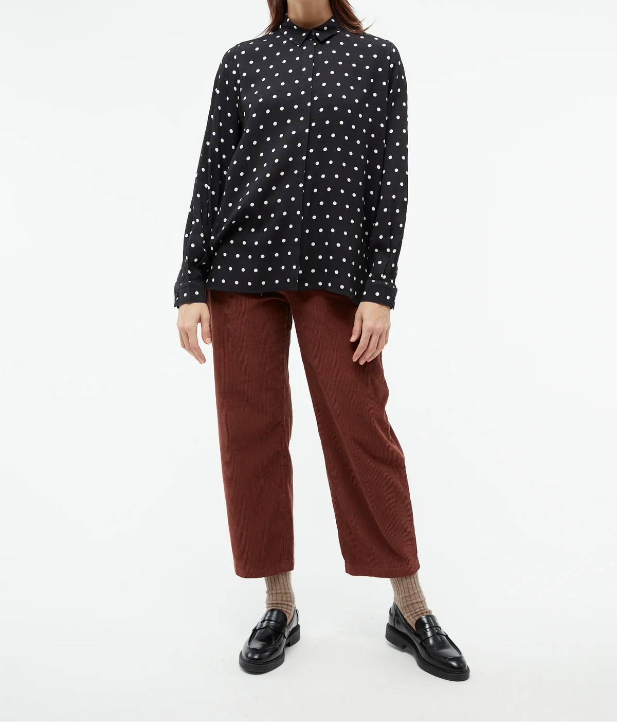 Bluse Iva black white polkadots