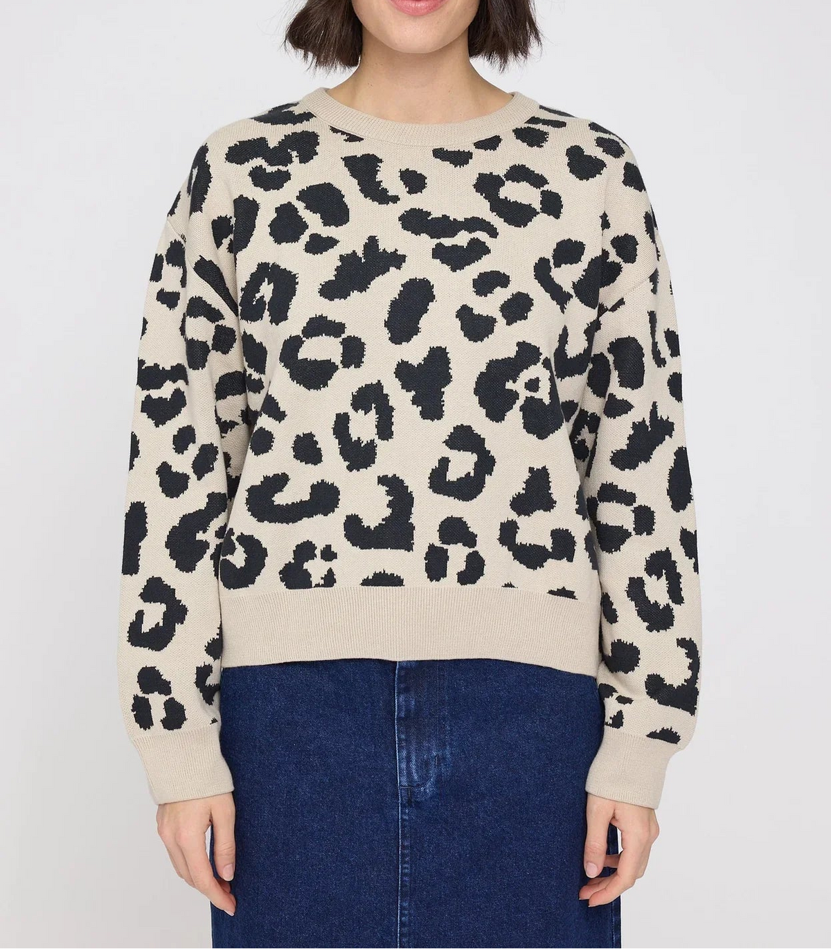 Leo Jacquard Knit Jumper peyote/black