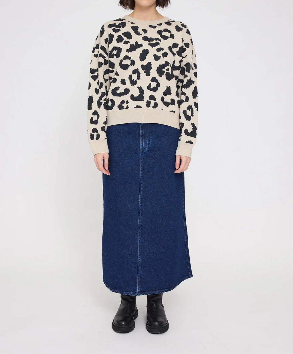 Leo Jacquard Knit Jumper peyote/black
