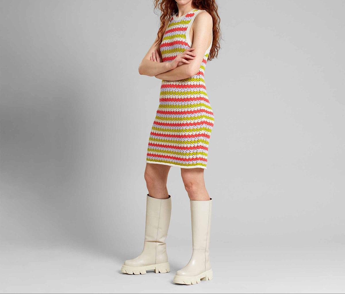 Strickkleid Kramfors Crochet Stripe multi color